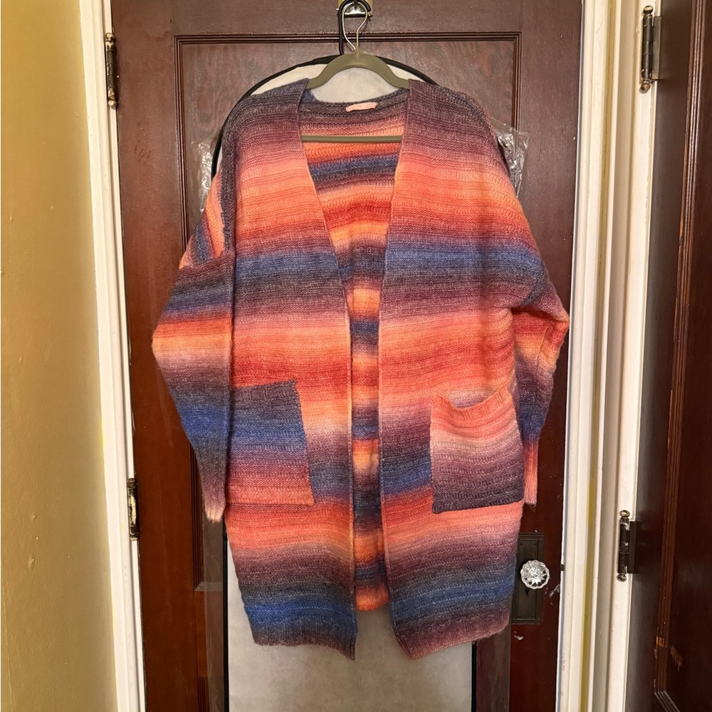 Multicolor Striped Women's Cardigan